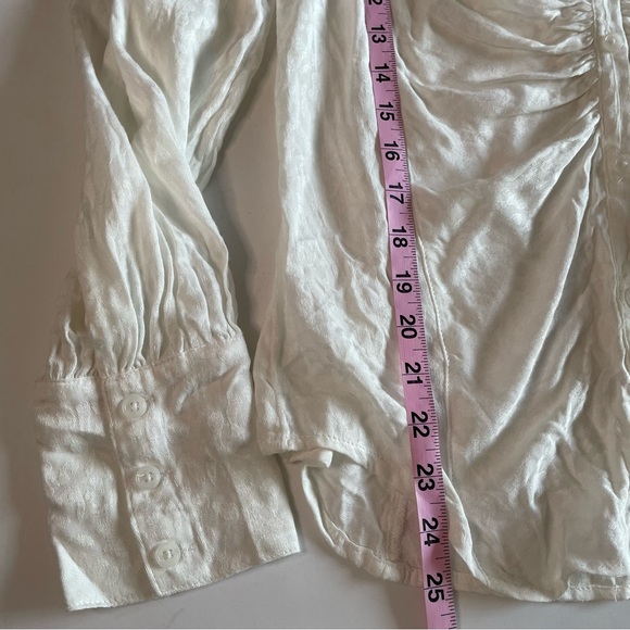 Free People Bianca Blouse long sleeve button down s white - Picture 9 of 11